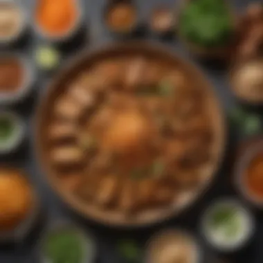 A diverse array of international dishes featuring seitan