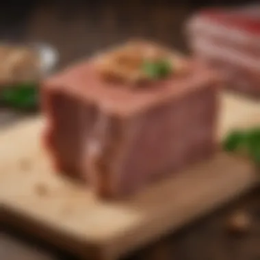 Raw seitan blocks on a wooden cutting board