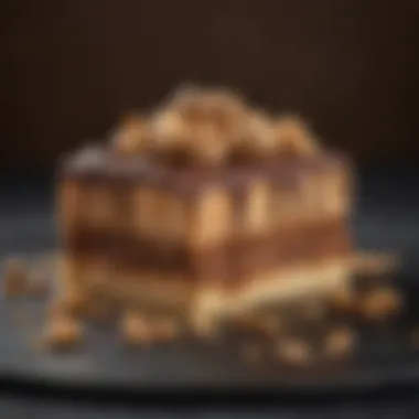 Decadent Chocolate Peanut Butter Delight Delicious peanut butter dessert topped with chocolate and nuts