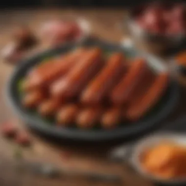 A beautifully plated dish featuring smoked sausage as the main ingredient