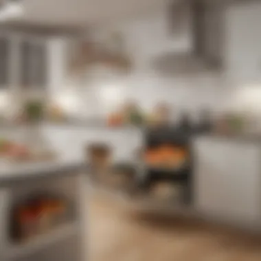 Efficient Kitchen Organization with Stackable Boxes Organized kitchen space featuring stacked produce boxes for efficient storage