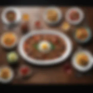 Artful Low-Carb Dining A beautifully arranged low-carb meal on a dining table