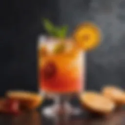 Vibrant summer citrus cocktail garnished with fresh fruits