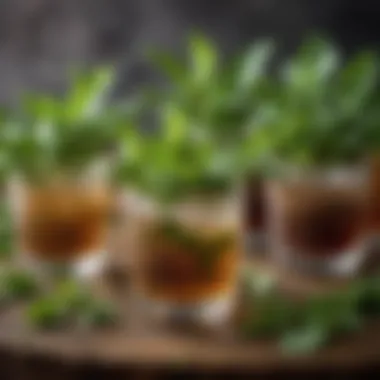 Fresh Herbs for Mint Julep Variations An array of fresh herbs and ingredients used in mint julep variations
