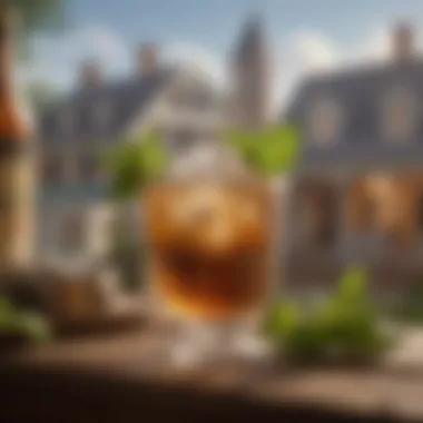 Historical Mint Julep Representation Historical representation of a mint julep in a Southern setting