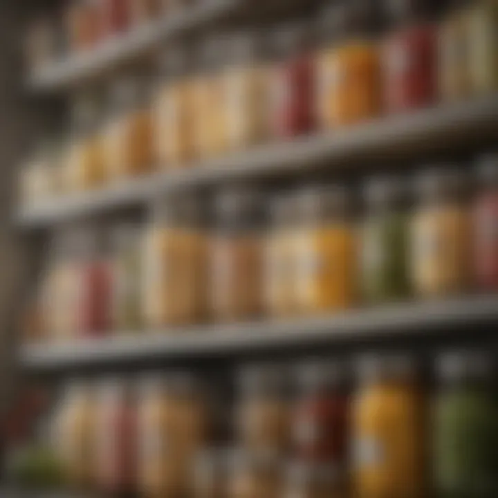 Variety of food items stored in Ball jars