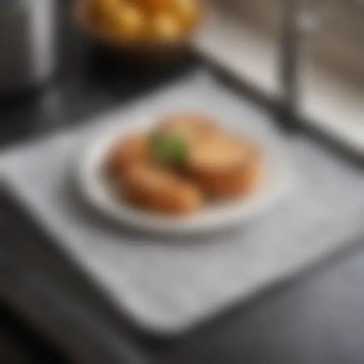 Close-up of a mini dish drying mat illustrating its easy maintenance