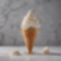 Elegant soft serve ice cream cone with a swirl