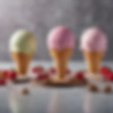 Artisanal Ice Cream Bars with Unique Ingredients Artisanal ice cream bars displayed elegantly, highlighting their unique ingredients.