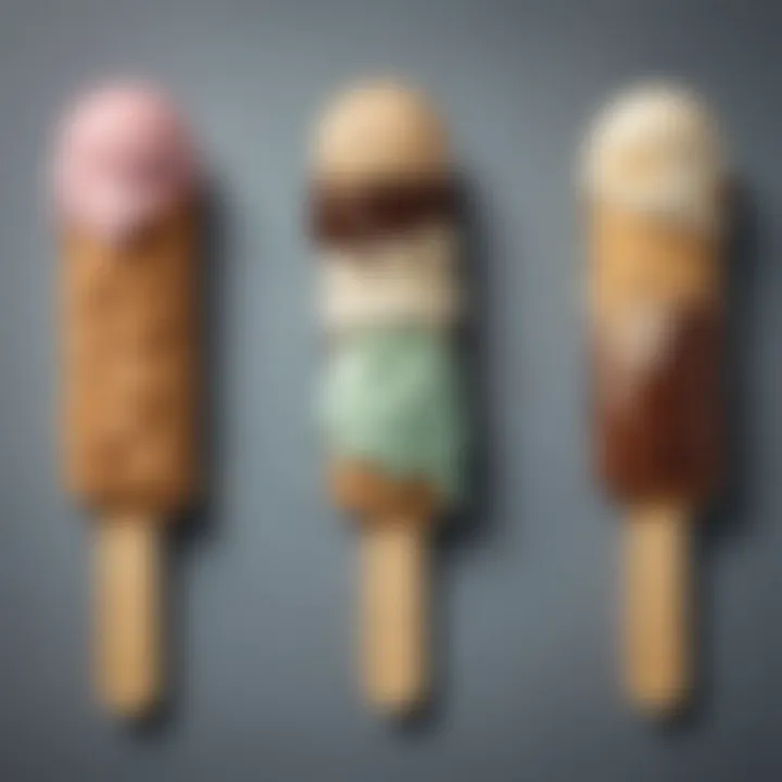 A visual comparison chart of nutritional information for different ice cream bars.