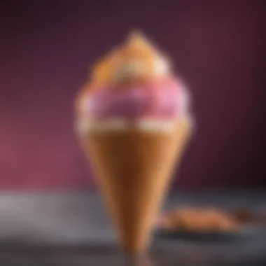 Artisan Ice Cream Delight Artisan ice cream cone with vibrant colors and textures