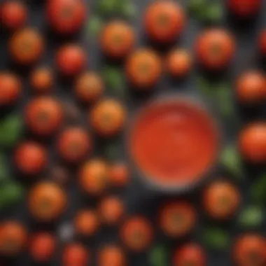 Ingredients for Enhancing Jarred Tomato Sauce An arrangement of ingredients that complement jarred tomato sauce for flavor enhancement.
