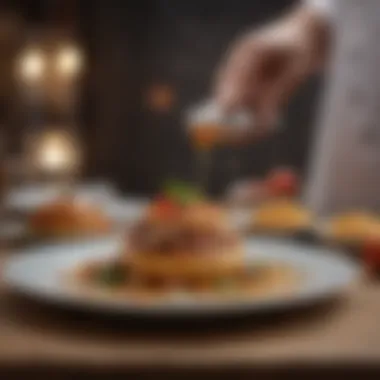 Artistry in Gourmet Presentation Artistic presentation of gourmet food