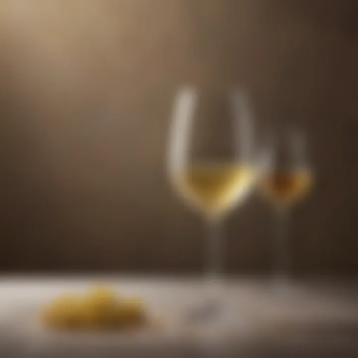 A glass of Riesling showcasing its golden hue