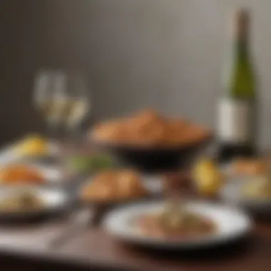 Ideal Food Pairings with Riesling A well-set table with various dishes paired with Riesling