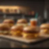 A vibrant display of Starbucks breakfast sandwiches