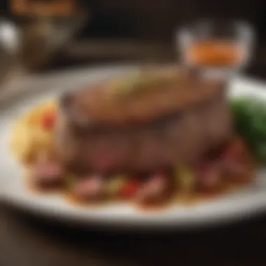 Artfully presented gourmet steak dish