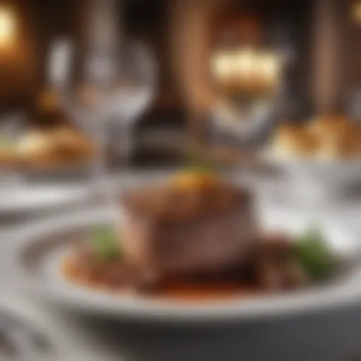 Luxurious steak dining ambiance