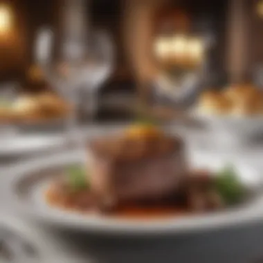 Luxurious Dining Experience Luxurious steak dining ambiance