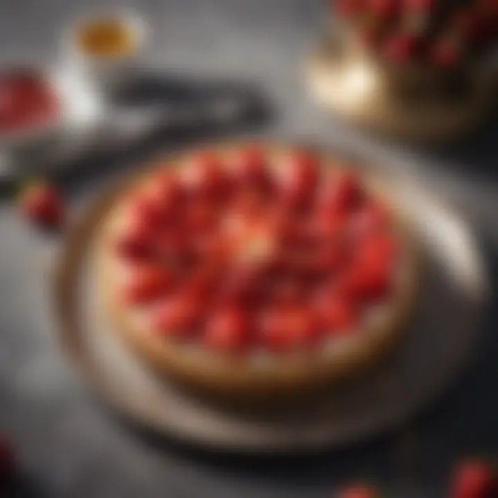Artful strawberry tart with a golden crust and vibrant filling