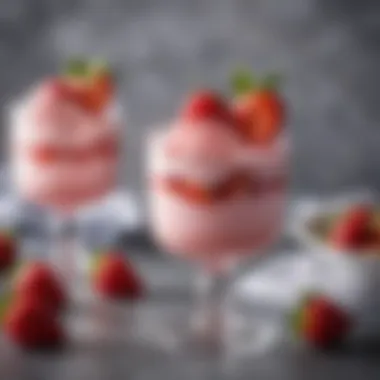 Decadent strawberry mousse served in delicate glassware