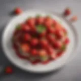 Fresh strawberries arranged elegantly on a dessert plate