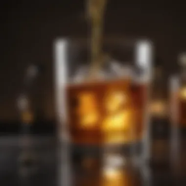 Whiskey Bullet Cooling Drink Close-up of whiskey bullet cooling a glass of whiskey
