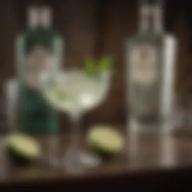 Elegance in a Glass A refined gin-absinthe cocktail elegantly presented in a vintage glass.