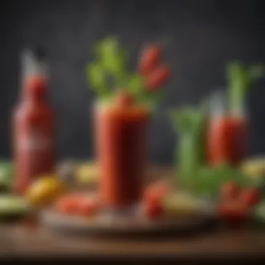 Cultural Significance: The Legacy of the Bloody Mary Artfully arranged ingredients showcasing the culture behind Bloody Mary drinks.