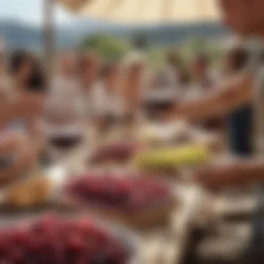 A cultural festival showcasing wine-related traditions