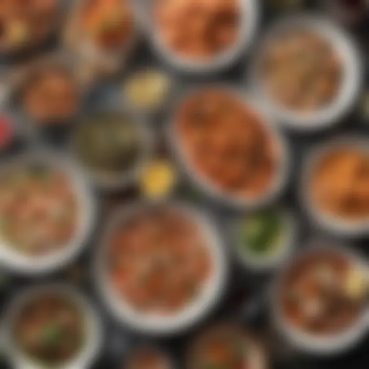 Diverse seafood dishes showcasing various cooking styles