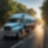 Crystal water delivery truck on the road