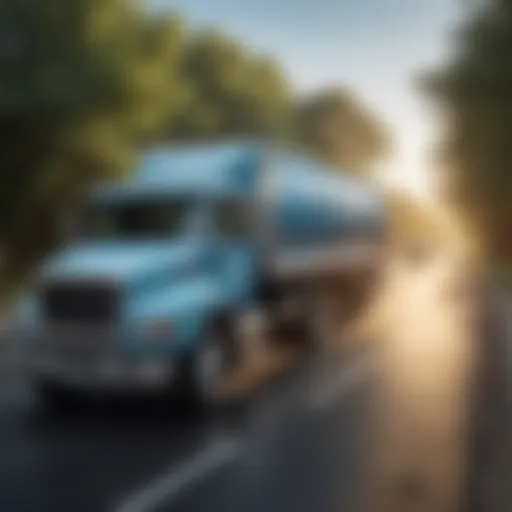 Crystal water delivery truck on the road