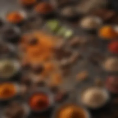 An array of spices capturing the essence of flavor exploration