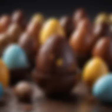 A Gallery of Unique Chocolate Egg Creations A stunning display of unique, handcrafted chocolate eggs with various fillings