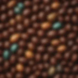 Luxurious assortment of chocolate Easter eggs beautifully arranged