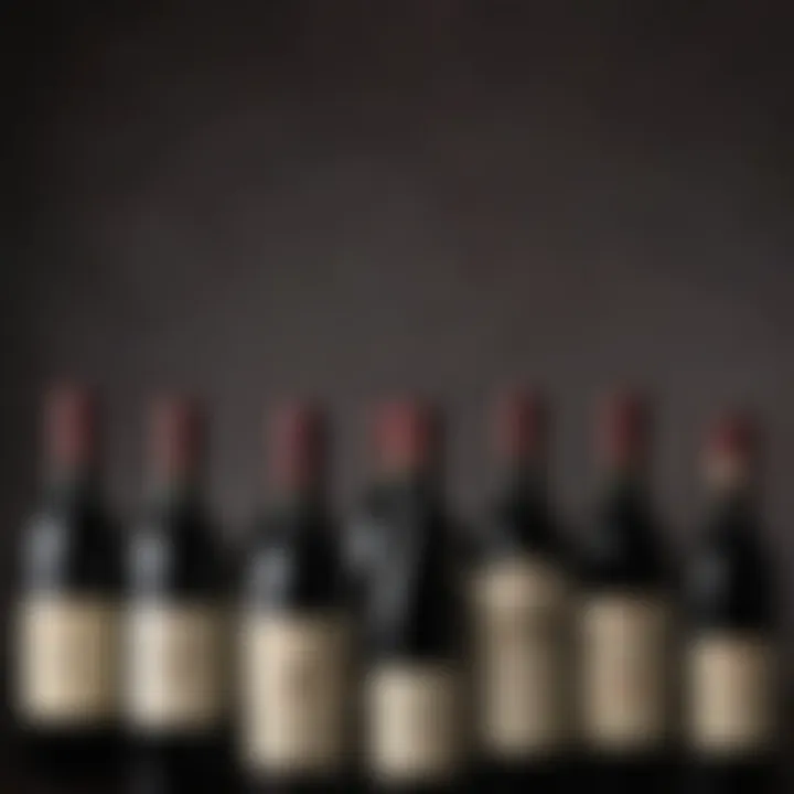 An artistic display of various Cabernet Sauvignon bottles from different regions