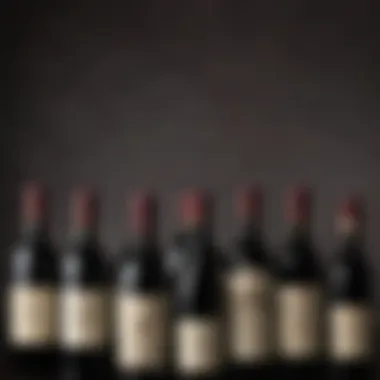Cabernet Sauvignon Bottles Collection An artistic display of various Cabernet Sauvignon bottles from different regions