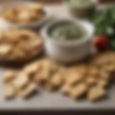 Pairing Options for the Perfect Dip Experience A variety of pairing options such as crackers, vegetables, and bread beside the dip