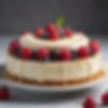 Garnished No Bake Cheesecake Delight A beautifully crafted no bake cheesecake garnished with fresh berries