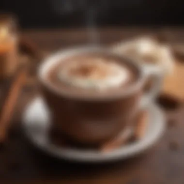 Velvety Vegan Hot Cocoa A steaming cup of vegan hot cocoa with a sprinkle of cinnamon and a cinnamon stick.