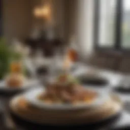 Elegant dining setup showcasing fine tableware and ambiance