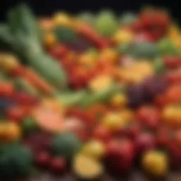 Colorful array of fresh fruits and vegetables exemplifying healthy eating