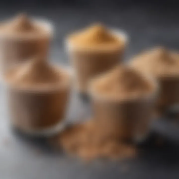 Variety of protein powder types displayed