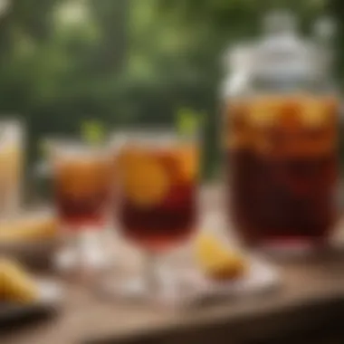 Sweet Tea: Perfect for Gatherings A picnic setting with sweet tea served in charming glassware