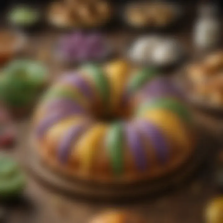 An assortment of king cake recipes showcasing various flavors and styles