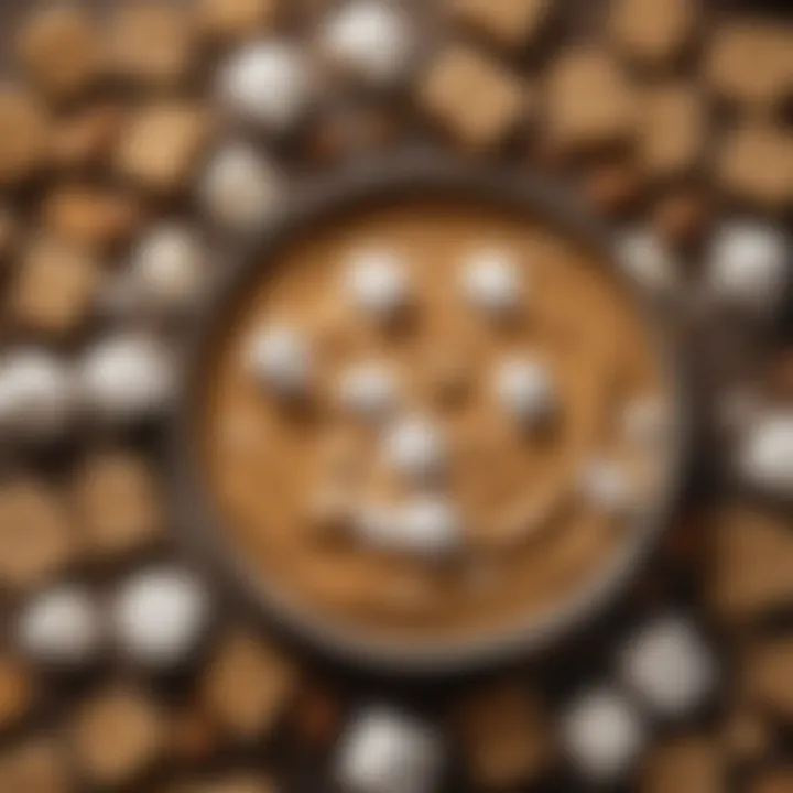 Ingredients laid out for creating a unique peanut butter and marshmallow dish.