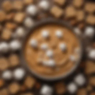 Ingredients for Culinary Creation: Peanut Butter and Marshmallow Ingredients laid out for creating a unique peanut butter and marshmallow dish.