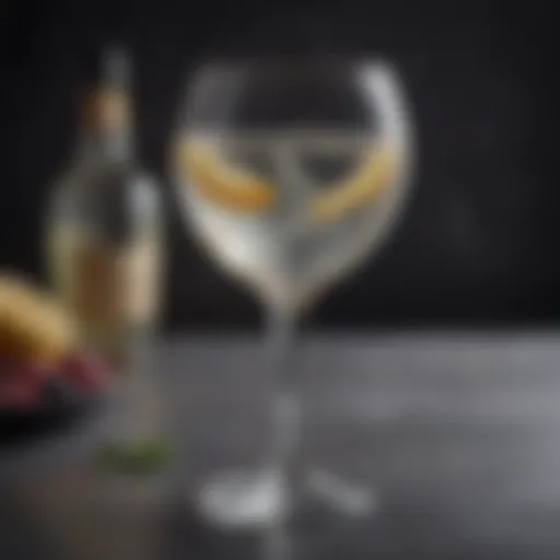 A luxurious glass of prosecco elegantly paired with vodka, showcasing the fusion of flavors.