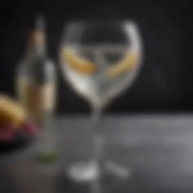 The Elegance of Prosecco and Vodka Fusion A luxurious glass of prosecco elegantly paired with vodka, showcasing the fusion of flavors.